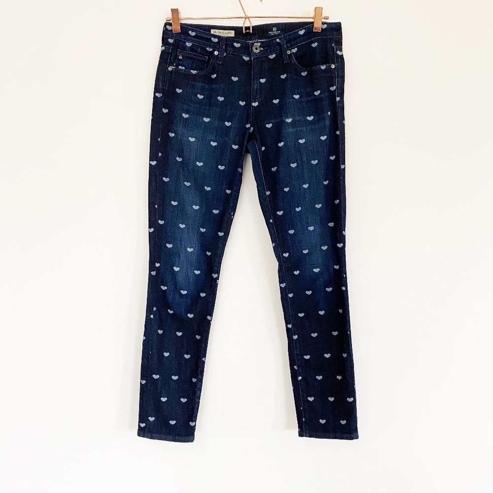 AG Jeans Heart Print Stevie Ankle Skinny Jean 27